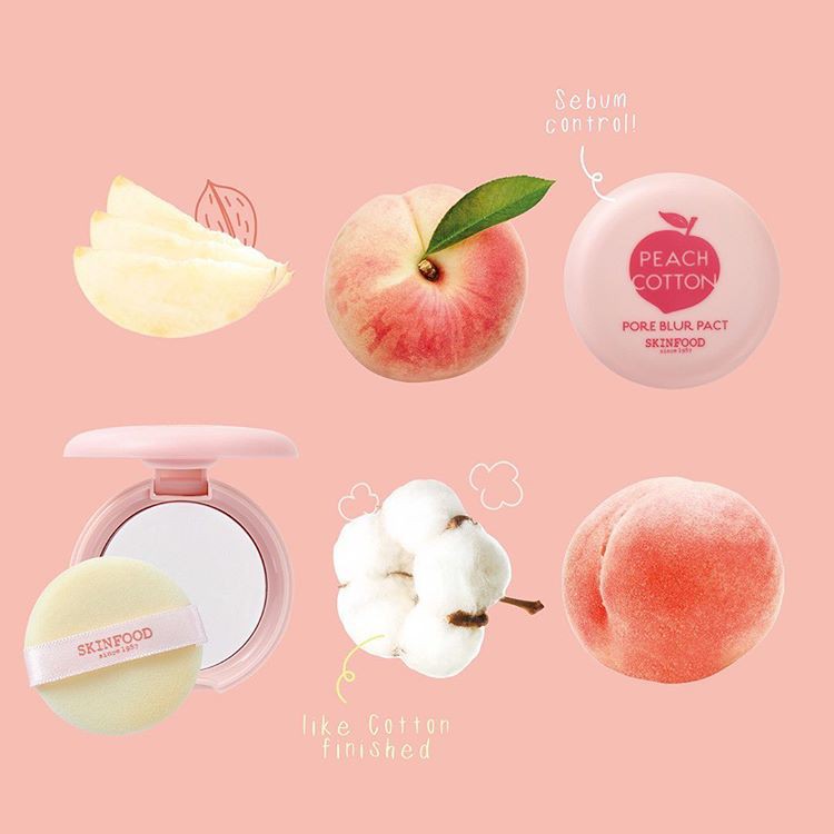 skinfood-peach-cotton-pore-blur-pact-4g-แป้งพีชอัดแข็ง