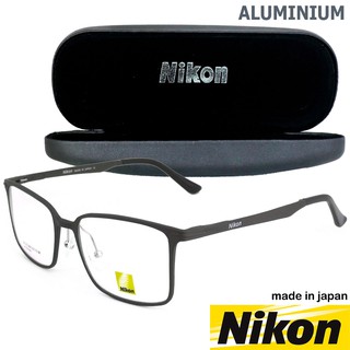 Nikon แว่นตารุ่น 6302 C-4 สีน้ำตาล กรอบเต็ม ขาสปริง วัสดุ อลูมิเนียม (สำหรับตัดเลนส์)