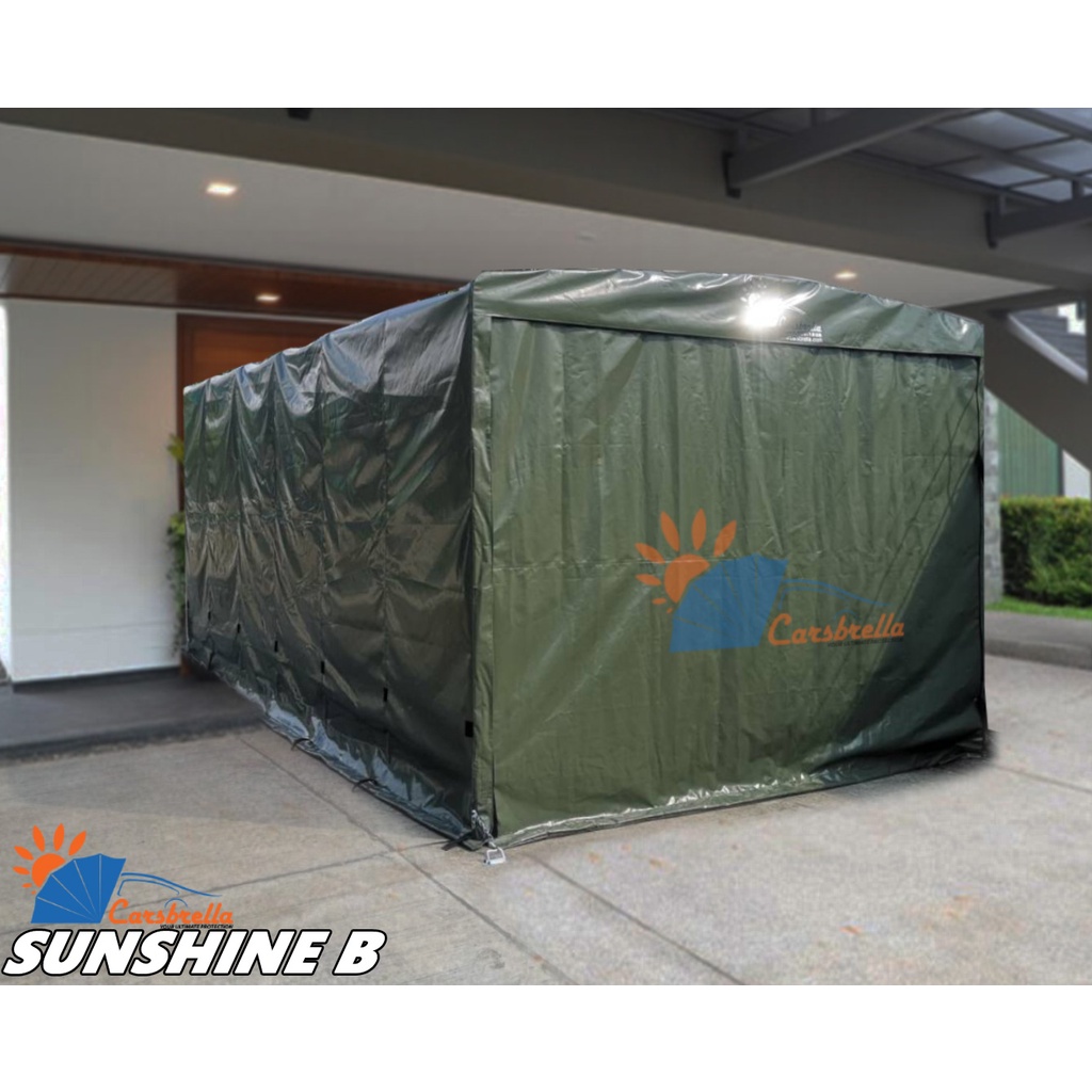 เต็นท์จอดรถสำเร็จรูป-carsbrella-รุ่น-super-sunshine-b-สูง235cm-สำหรับจอดรถขนาดใหญ่-รถยกสูง