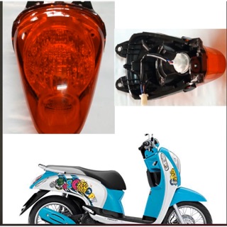 ชุดไฟท้าย เพชร(ในใส/นอกแดง) SCOOPY-i NEW 2012 พร้อมขั้วหลอด HMA