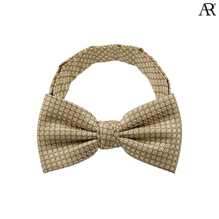 ANGELINO RUFOLO Bow Tie ผ้าไหมทออิตาลี่คุณภาพเยี่ยม โบว์หูกระต่ายผู้ชาย ดีไซน์ Dot สีน้ำตาล/สีฟ้า