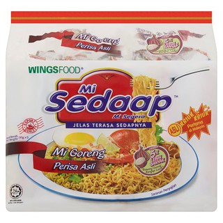 2 Packs of WingsFood Mi Sedaap Instant Fried Noodles Original Flavour 5 x 90g (Mi Goreng Perisa Aslil)
