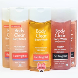 🌸พร้อมส่ง🌟(มีจำกัดค่ะ  )🇺🇸🌟🌟 Neutrogena Body Clear Acne Body Scrub, Body Wash , Wash, Pink Grapefruit - 8.5 fl oz