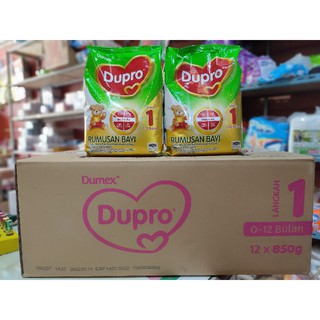 💥ยกลัง 12 ถุง💥🍼Dumex Dupro 🍼สูตร 1-2 น้ำหนัก 850 กรัม × 12 ถุง