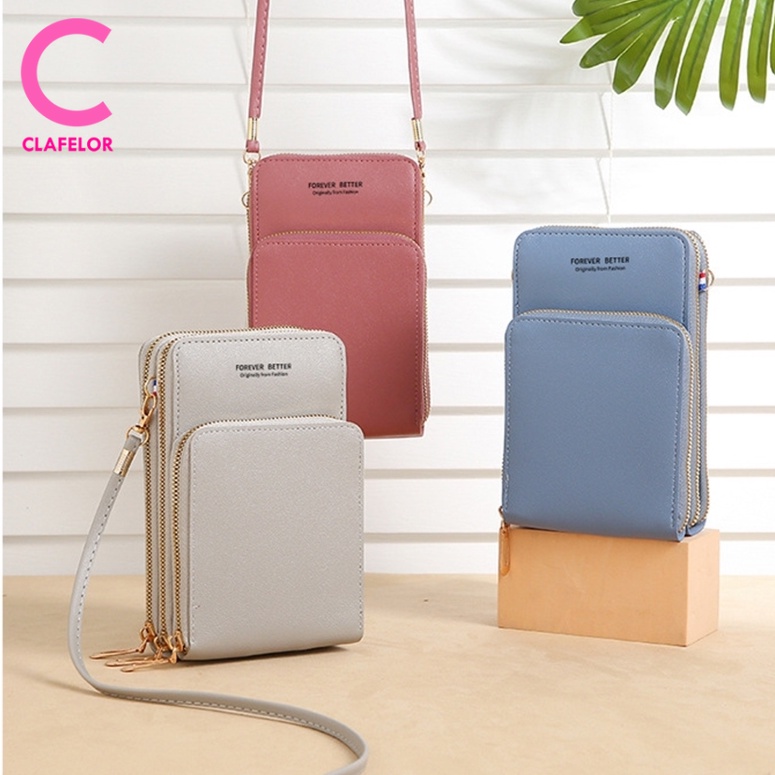 clafelor-กระเป๋าสะพายข้าง-กระเป๋าสะพายแฟชั่น-สไตล์เกาหลี-แฟชั่นสีทึบ-กระเป๋าสะพายเรียบง่าย-มือถือหน้าจอสัมผัส-jj-h008