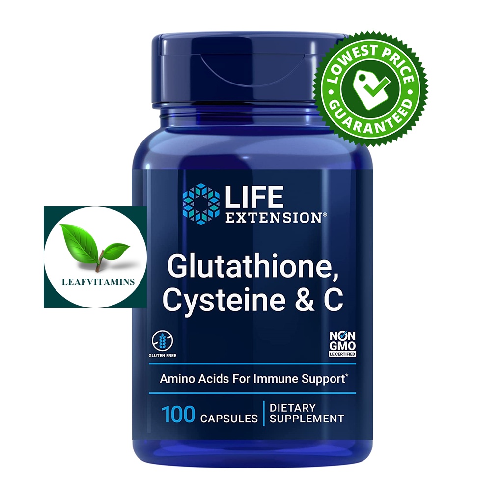 ภาพหน้าปกสินค้าLife Extension Glutathione, Cysteine & C / 100 Capsules จากร้าน leafvitamins บน Shopee