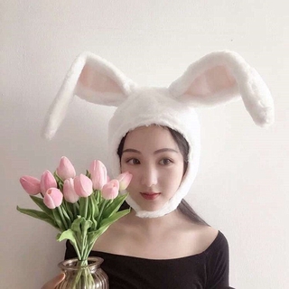 สาวกระต่าย Headband ตุ๊กตากระต่ายหู Hoops สีขาวหมวก Plush กระต่ายหูหมวก Headdress ของขวัญสำหรับผู้หญิงถ่ายภาพเครื่องมือ
