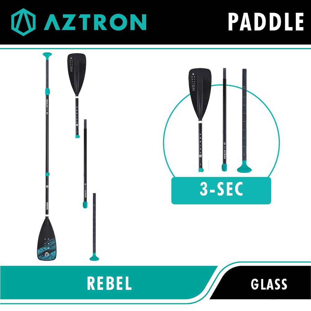 aztron-rebel-3-sec-fiberglass-ไม้พาย-ไม้พายไฟเบอร์กลาส-สำหรับบอร์ดยืนพาย-อุปกรณ์สำหรับกีฬาทางน้ำ