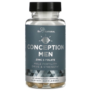 ภาพหน้าปกสินค้าEU Natural Conception  Men, Zinc & Folate, 60 Vegetarian Capsules ที่เกี่ยวข้อง