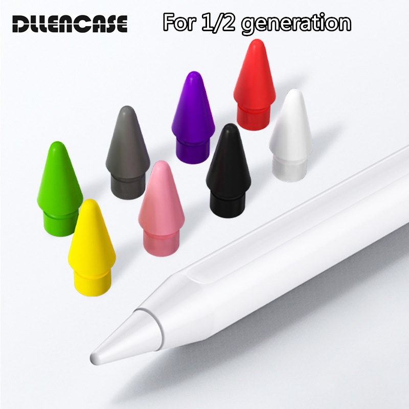 dllencase-ปลายปากกาดินสอ-เข้ากันได้กับ-ipad-pencil-ap-รุ่นที่-1-และหัวปากกาสี-รุ่นที่-2-แดง-เหลือง-ม่วง-ชมพู-เขียว-เทา-ขาว-a289