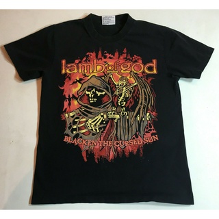 คอลูกเรือเสื้อยืดคอกลมขายดี เสื้อยืดลําลอง แขนสั้น พิมพ์ลายวงร็อค LAMB OF GOD Wave Heavy Metal M Blacken the cursed JNdk