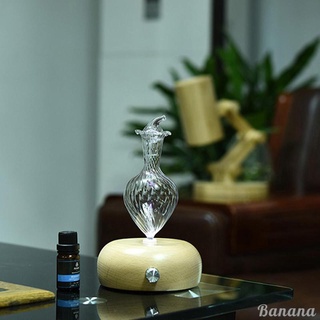 Aromatherapy Diffuser Nebulizing Essential Oil Diffuser, Wood Base Glass Top Nebulizer, Waterless, Fills Rooms with Pure and Natural Aromas