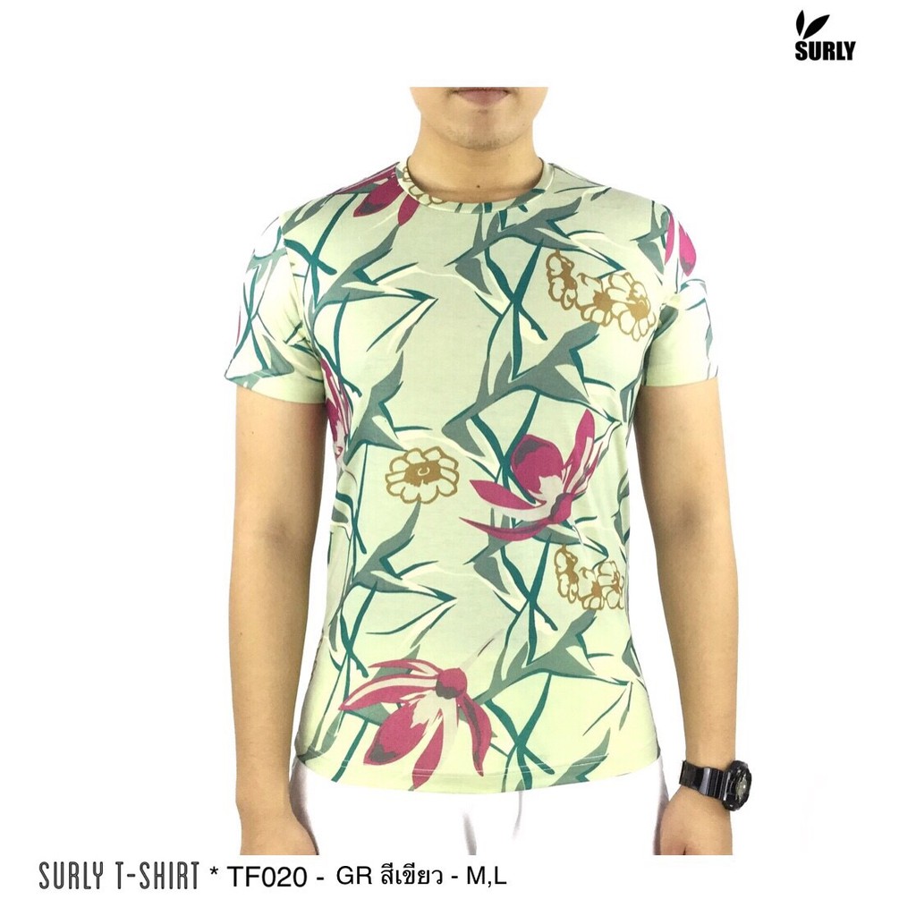 เสื้อยืด-คอกลมลายดอก
