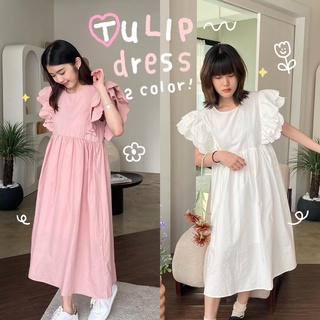 ภาพหน้าปกสินค้าchuuchop_พร้อมส่ง(C7739) 🧤🌷 TULIP dress เดรสยาวแขนกลีบดอกไม้สีพื้น มี2สี ที่เกี่ยวข้อง