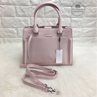 CHARLES &amp; KEITH Front Zip Structured Bag (outlet) สีชมพู