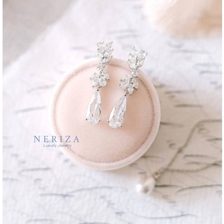 ภาพขนาดย่อของสินค้าNeriza Jewelry/ ต่างหูระย้าเพชรสังเคราะห์ประกายเทียบเท่าเพชรแท้ NE010