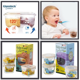 พร้อมส่ง 💥 Glass Lock for Baby ถ้วยแก้ว กล่องแก้ว ใส่อาหาร กล่องถนอมอาหาร สำหรับเด็ก