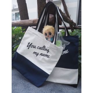 กระเป๋าผ้า Canvas ทูโทน สี navy GOT7 You calling my name