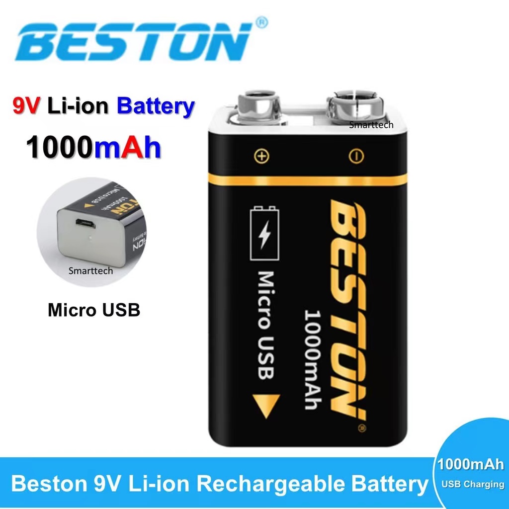 ถ่านชาร์จ-beston-9v-1000mah-micro-usb-li-ion-battery-ถ่านชาร์จ-1-ก้อน-คุณภาพสูง-ราคาถูก