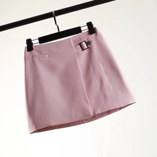 Asymmetric pleat mini skirt