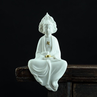 ●เครื่องลายครามสีขาวสามนักบุญ Tathagata Avalokiteshvara พระโพธิสัตว์กษิติครรภพระพุทธรูป