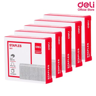 Deli 0017 Staples ลวดเย็บกระดาษเบอร์ 23/17 (120 Sheets) เย็บได้ 1,000 ครั้ง (จำนวน 5 กล่อง) แม็ค แม็ก อุปกรณ์สำนักงาน