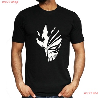 wu77 shop 2021 เสื้อยืดพิมพ์ลาย Bleach Hollow Mask Ichigo Bankai สําหรับผู้ชาย saleเสื้อยืดน่ารัก