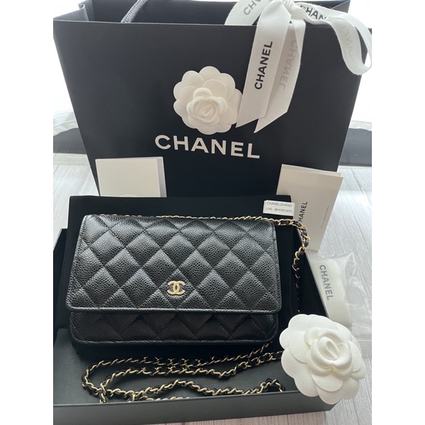 chanel2hand99-หายากมาก-สวย-chanel-woc-wallet-on-chain-ghw-cavier-คาเวียร์-อะไหล่สีทอง-microchip-กระเป๋า-ชาแนล