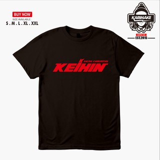 เสื้อยืด พิมพ์ลายโลโก้คาร์บูเรเตอร์ Keihin Racing สําหรับผู้ชาย