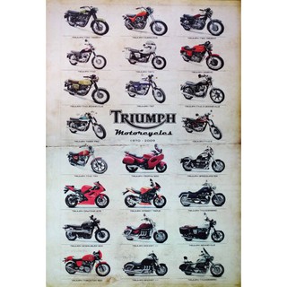 โปสเตอร์ Triumph Motorcycles รถจักรยานยนต์ มอเตอร์ไซค์ โปสเตอร์ติดผนัง โปสเตอร์สวยๆ ภาพติดผนังสวยๆ poster ส่งEMSด่วนคะ