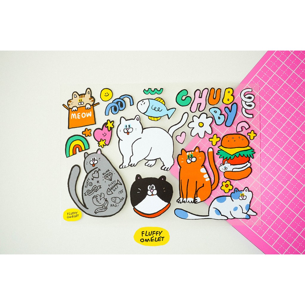fluffy-omelet-meow-sticker-premium