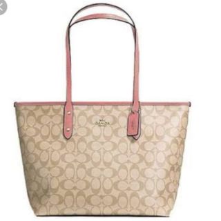 COACH Tote VINTAGE PINK 16"  F58292 CITY ZIP TOTE IN SIGNATURE COATED CANVAS