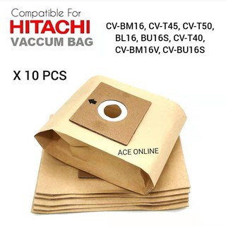 ถุงเก็บฝุ่น แบบเปลี่ยน สําหรับ Hitachi CV-BM16 CV-T45 CV-T50 BL16 BU16S CV-T40 CV-BM16V 10 ชิ้น