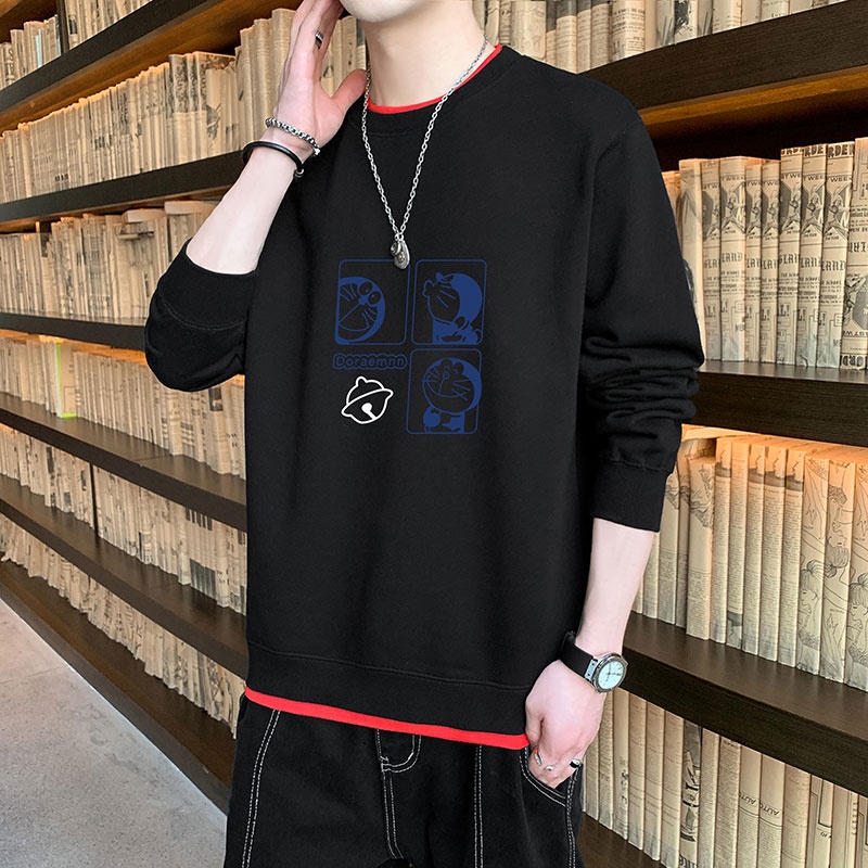 เสื้อกันหนาวแขนยาวลําลอง-คอกลม-แบบสวมหัว-สไตล์สปอร์ต-สําหรับผู้ชาย