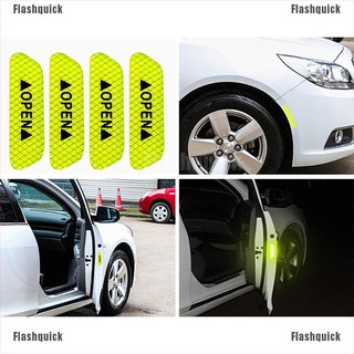 Flashquick 4 x สติ๊กเกอร์สะท้อนแสงสีเขียวสำหรับติดประตูรถยนต์