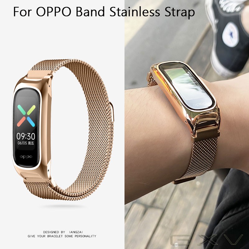 รูปภาพสินค้าแรกของMilanese สายรัดข้อมือสเตนเลสสตีล สําหรับ Oppo