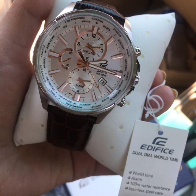 casio-edifice-multi-hand-รุ่น-efr-304l-7av-นาฬิกาข้อมือผู้ชายสายหนังแท้