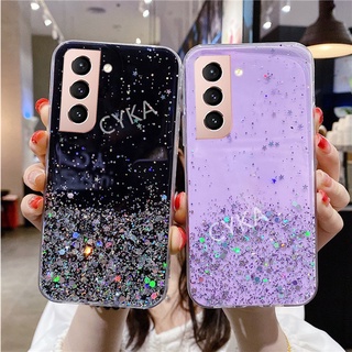 2022 NEW Transparent เคสโทรศัพท์ Samsung Galaxy S21 FE 5G เคส Samsung S21FE 5G Cute Star Glitter Cover