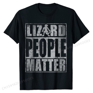 เสื้อยืดโอเวอร์ไซส์เสื้อยืดท็อป ผ้าฝ้าย พิมพ์ลาย Lizard People Matter Reptilian สําหรับผู้ชายS-5XL