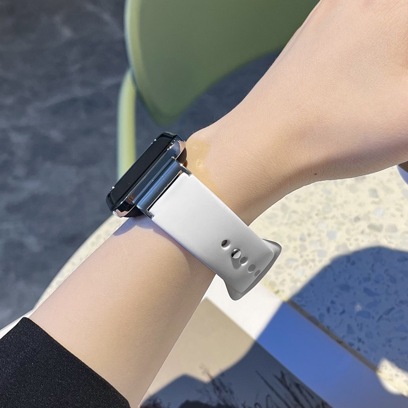 ภาพหน้าปกสินค้าสายซิลิโคนเหลว พร้อมเคสโลหะ สําหรับ Xiaomi Mi Watch Lite / Redmi Watch 2 Lite Smart Watch Band จากร้าน moyte.th บน Shopee