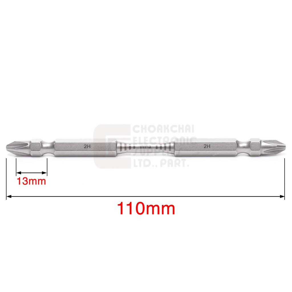 wiha-ดอกไขควงแฉก-ph2-torsion-zone-สองปลาย-2-5-10ชิ้น-ยาว-110มม-double-end-screwdriver-bits-รุ่น-7441-2hx110