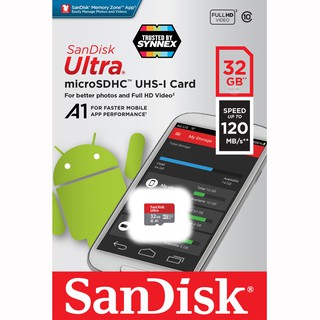 ภาพขนาดย่อของภาพหน้าปกสินค้าSandisk Ultra Micro SD Card 32GB SDHC Class10 A1อ่าน 120MB/s (SDSQUA4_032G_GN6MA)เมมโมรี่ การ์ด โทรศัพท์ มือถือ Android จากร้าน sjcam_officialstore บน Shopee ภาพที่ 3