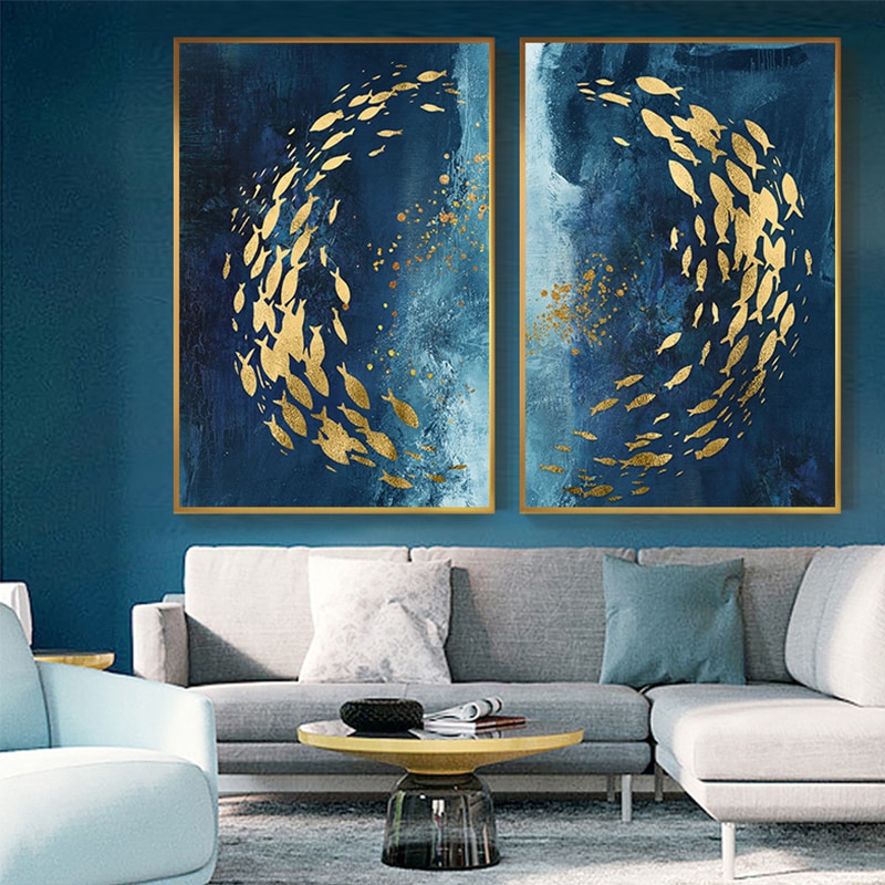 abstract-gold-fish-chinese-canvas-painting-poster-print-wall-art-for-living-room-corridor-picture-no-framed