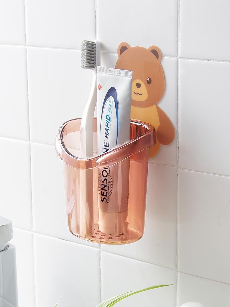 ภาพสินค้าHelloshop 90018 ที่วางแปรงสีฟัน หมีน้อย H018 ที่วางยาสีฟัน ชั้นวางของในห้องน้ำติดผนัง กล่องเก็บอุปกรณ์อาบน้ำ จากร้าน helloshop888 บน Shopee ภาพที่ 3
