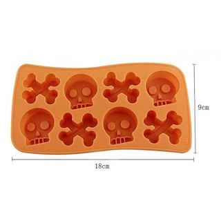 Silicone skull ice cube tray บล็อคซิลิโคนน้ำแข็งหัวกะโลก 3 มิติ