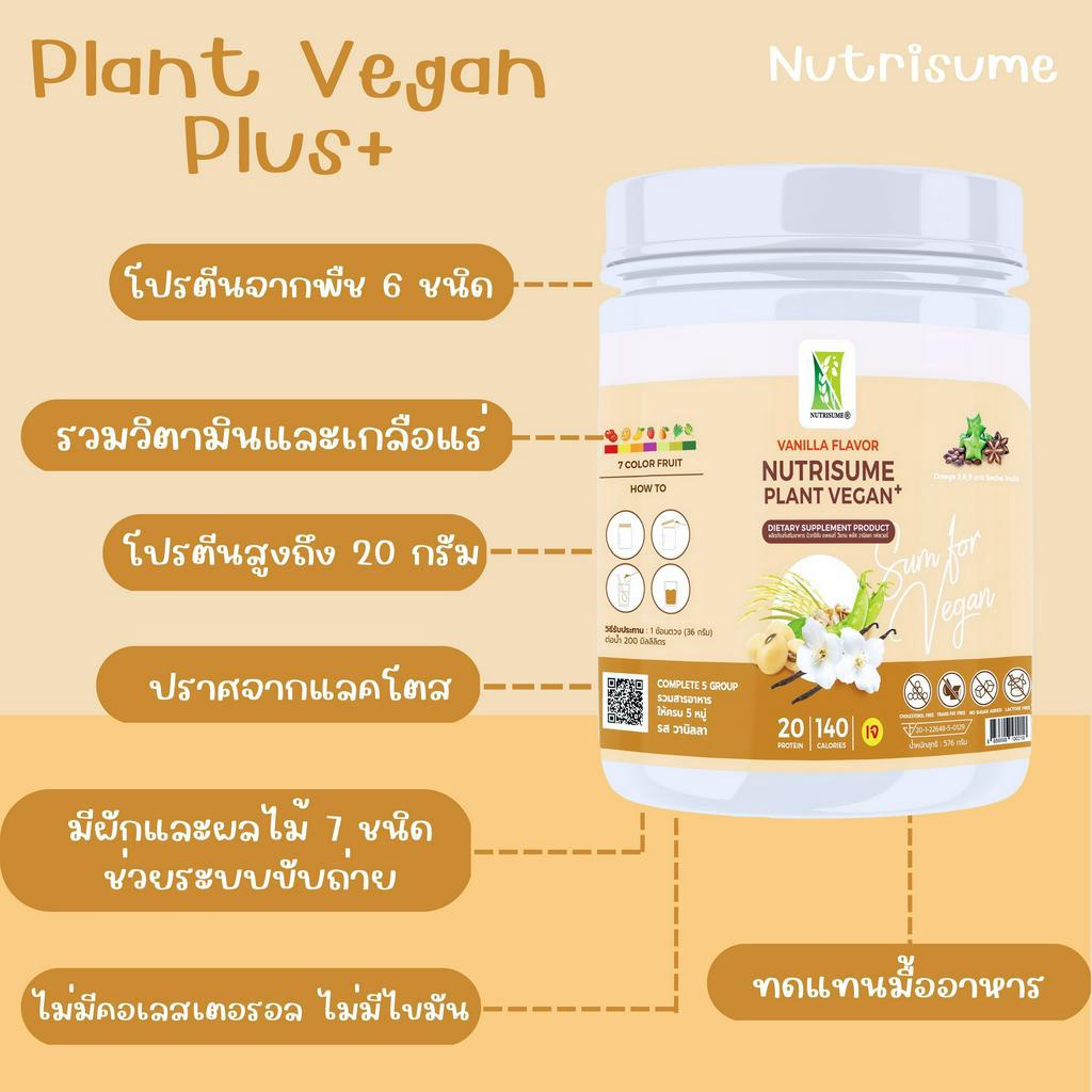 เซตคู่ Nutrisume Plant Vegan Plus Vanilla Flavor ผลิตภัณฑ์เสริมอาหาร ...