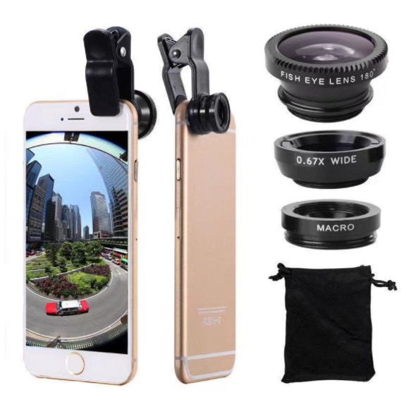 รูปภาพของjj333shop เลนส์กล้อง 3 in 1 Fish Eye + Wide Angle + Macro เลนส์สำหรับมือถือ เลนส์มุมกว้าง 180 องศา สินค้าพร้อมส่งลองเช็คราคา