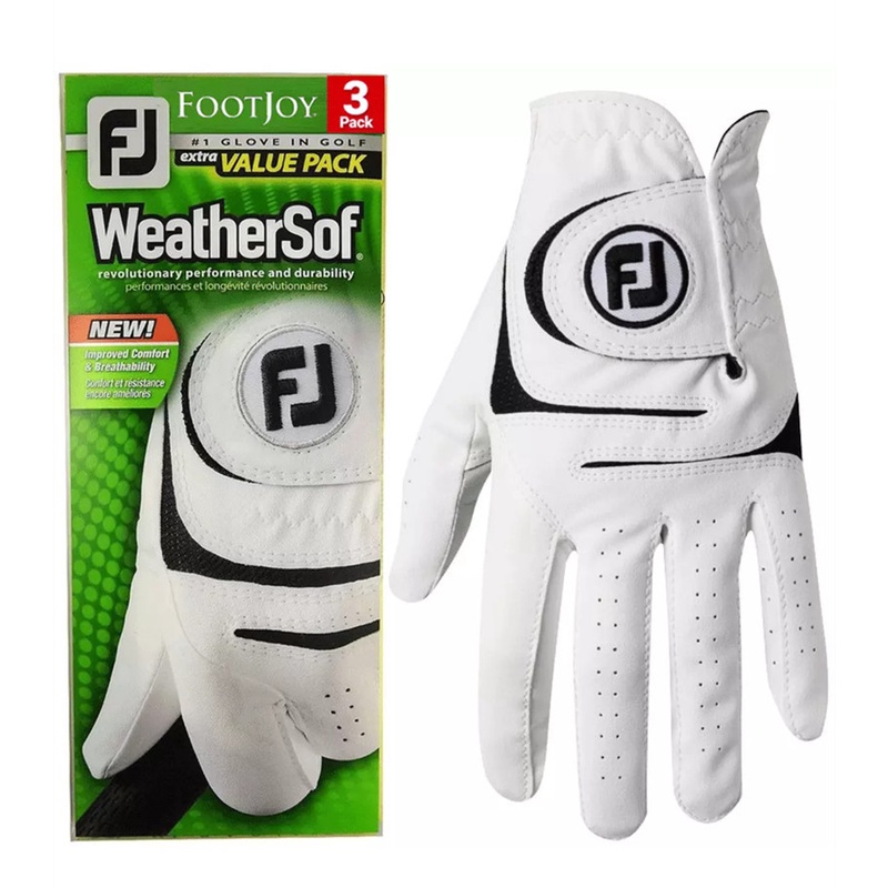 ภาพหน้าปกสินค้าFootJoy Golf Gloves Men's WeatherSof Right and Left Hand Wear-resistant Non-slip Comfortable Gloves Single Pack