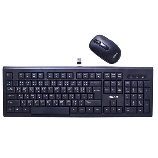 🚀พร้อมส่งทุกวัน🚀Oker Keyboard + Mouse Wireless Combo Set  ชุดคีย์บอร์ด+เมาส์ ไร้สาย Okerรุ่น K-289สีดำ