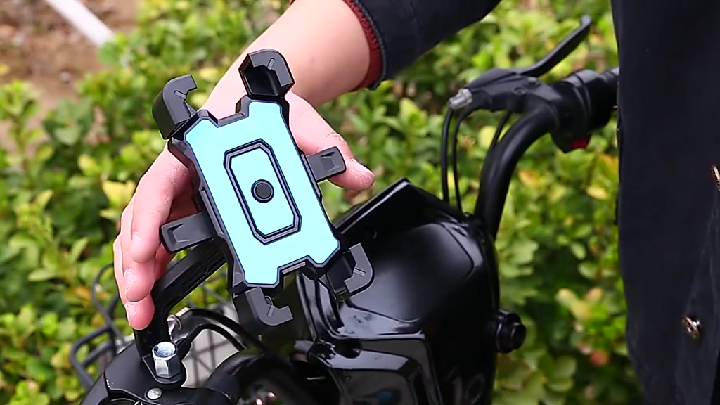 ที่จับมือถือมอเตอร์ไซค์-ที่ติดโทรศัพท์มอเตอร์ไซค์-สำหรับรถจักรยานยนต์สีดำปรับมุมจักรยานที่วางโทรศัพท์กระจกมองหลังทนทาน
